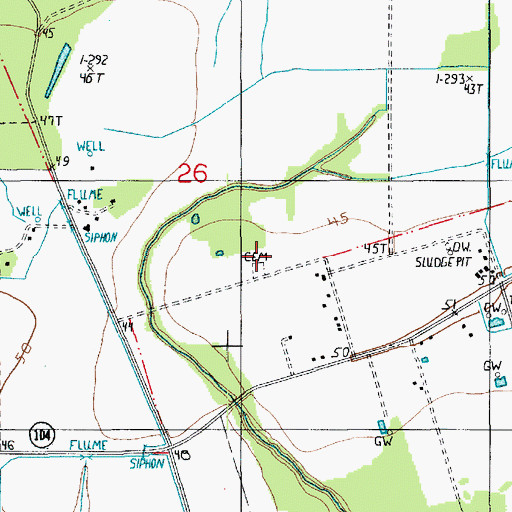 Topographic Map of Cezar Cemetery, LA