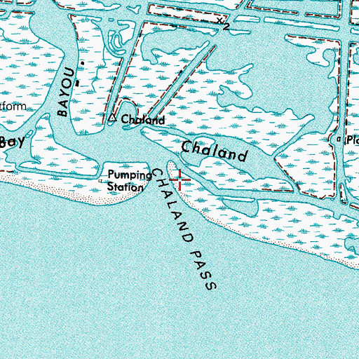 Topographic Map of Chaland Pass, LA