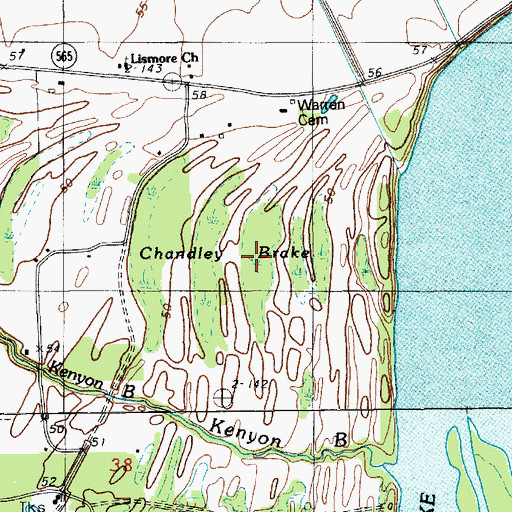 Topographic Map of Chandley Brake, LA