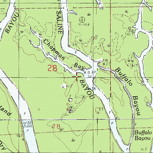Topographic Map of Chapman Bay, LA