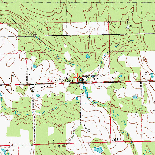 Topographic Map of Chappepeela Church, LA