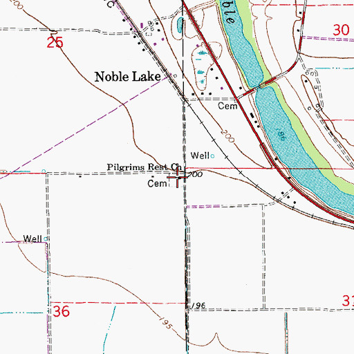 Topographic Map of Pilgrims Rest Church, AR