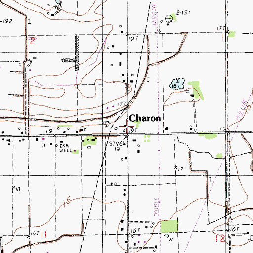 Topographic Map of Charon, LA