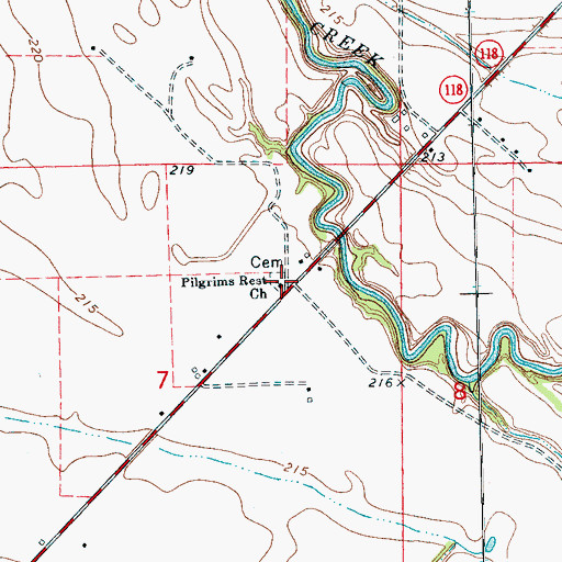 Topographic Map of Pilgrims Rest Church, AR