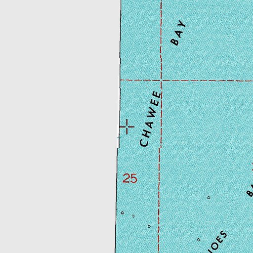 Topographic Map of Chawee Bay, LA