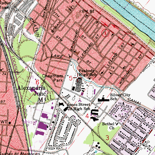 Topographic Map of Cheatham Park, LA