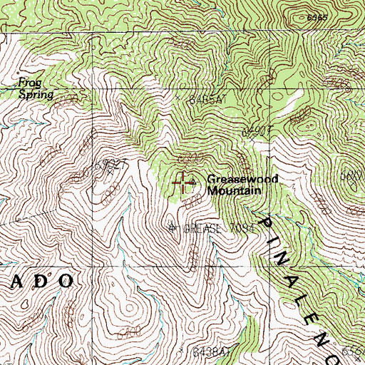 Topographic Map of Greasewood Mountain, AZ