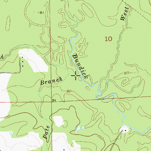 Topographic Map of Cherry Branch, LA