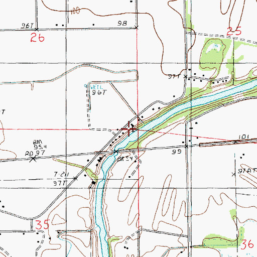 Topographic Map of Cherry Hill Church Number 1, LA
