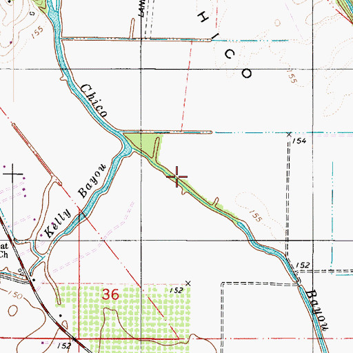 Topographic Map of Chico Bayou, LA
