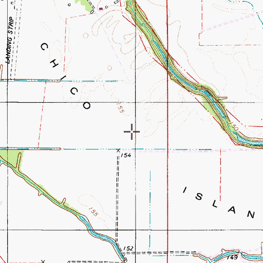 Topographic Map of Chico Island, LA