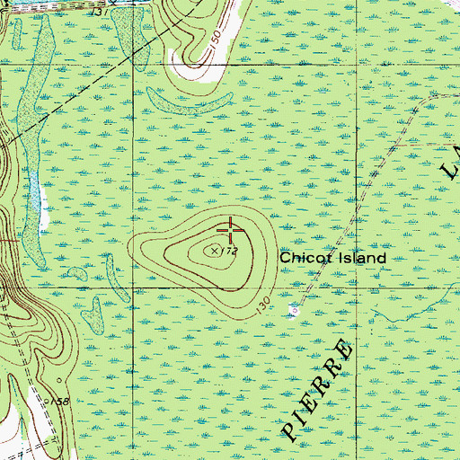 Topographic Map of Chicot Island, LA