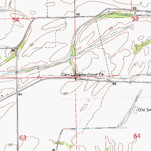 Topographic Map of China Grove Church, LA