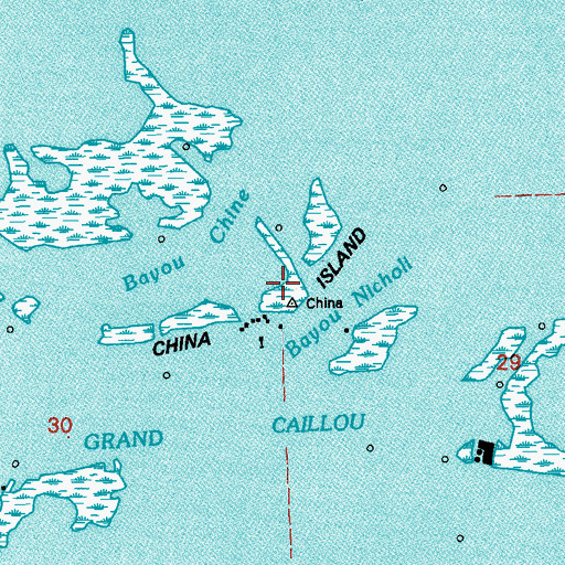 Topographic Map of China Island, LA
