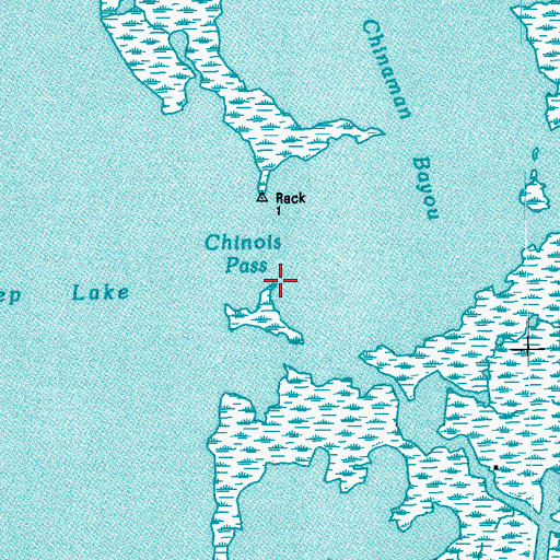 Topographic Map of Chinois Pass, LA