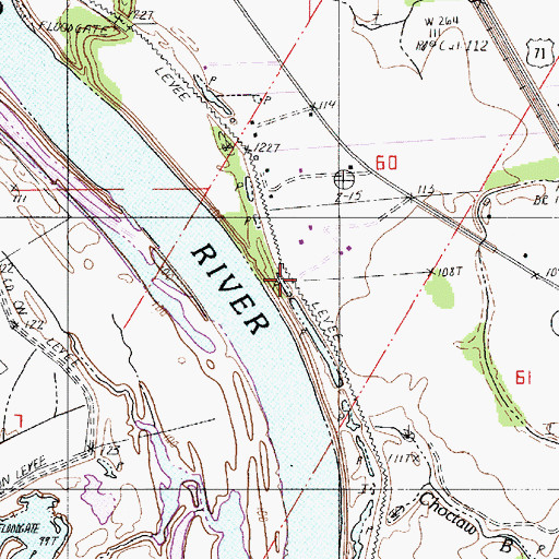Topographic Map of Choctaw Bayou, LA
