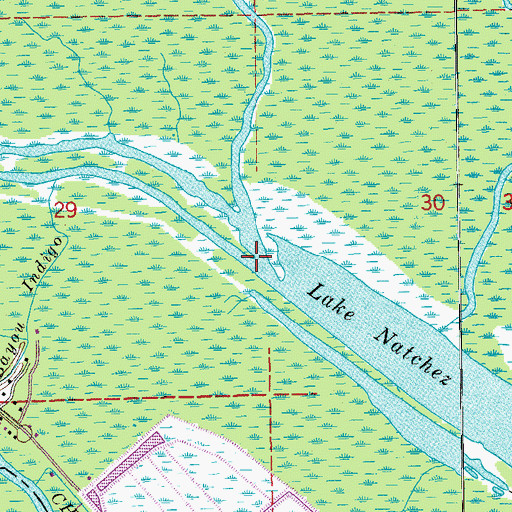 Topographic Map of Choctaw Bayou, LA