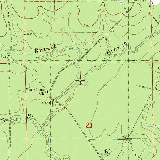 Topographic Map of Choctaw Branch, LA