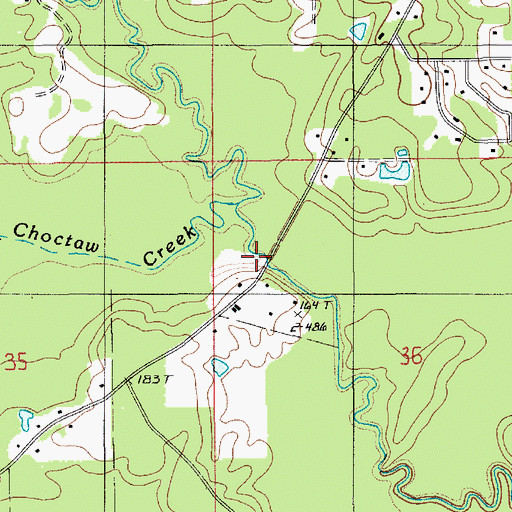 Topographic Map of Choctaw Creek, LA