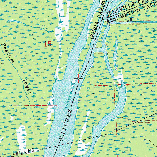 Topographic Map of Chopin Chute, LA