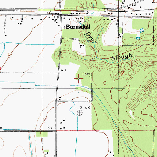 Topographic Map of Chretien Cemetery, LA