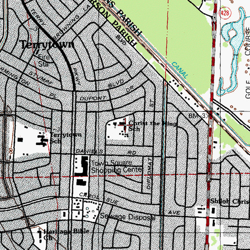Topographic Map of Christ the King Elementary School, LA