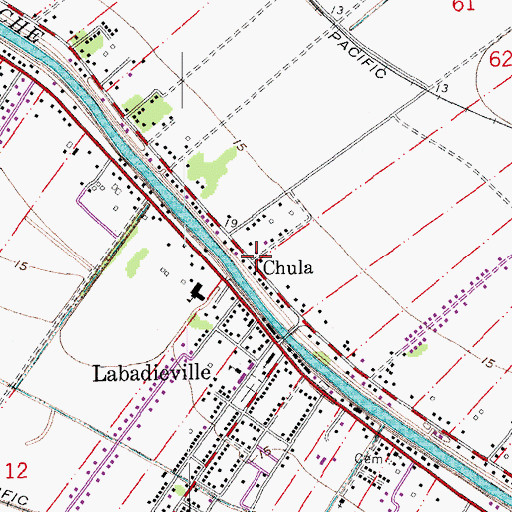 Topographic Map of Chula, LA