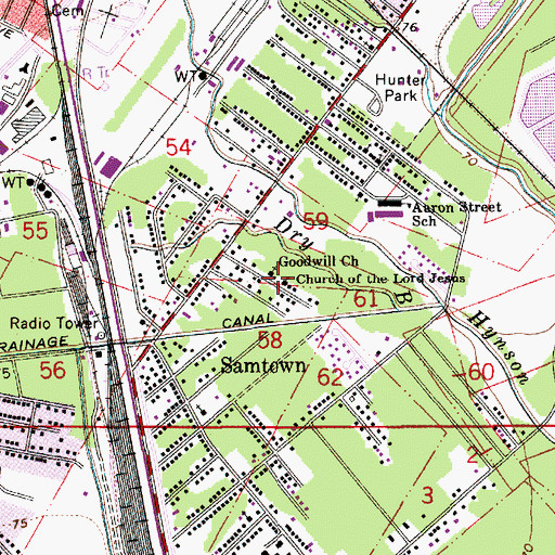 Topographic Map of Church of the Lord Jesus, LA