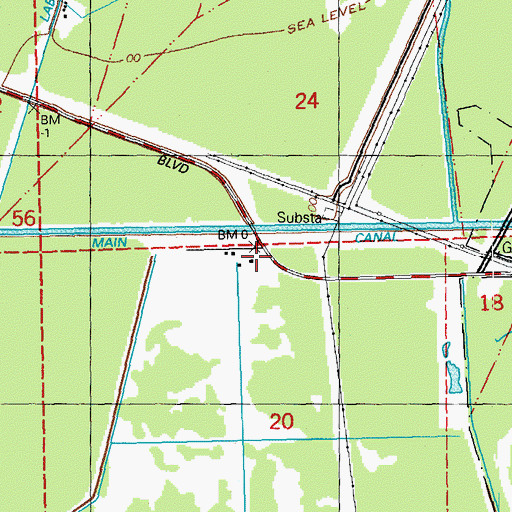 Topographic Map of Churchill Farms, LA