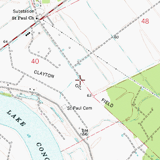 Topographic Map of Clayton Oil Field, LA