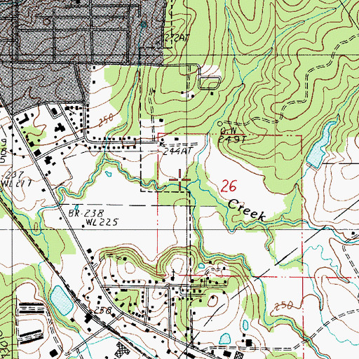 Topographic Map of Clear Branch, LA
