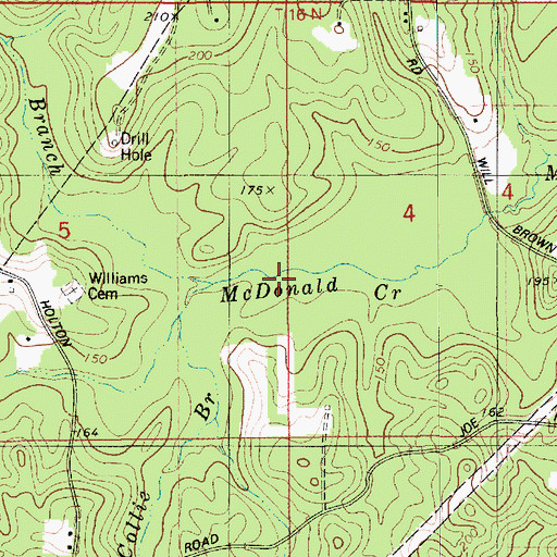 Topographic Map of Clear Branch, LA
