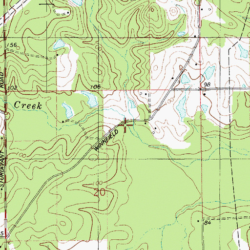 Topographic Map of Clear Branch, LA