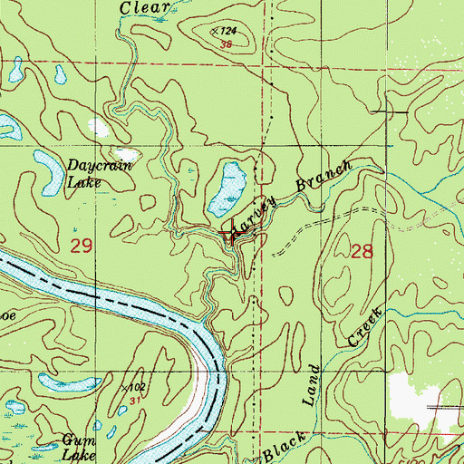 Topographic Map of Clear Creek, LA