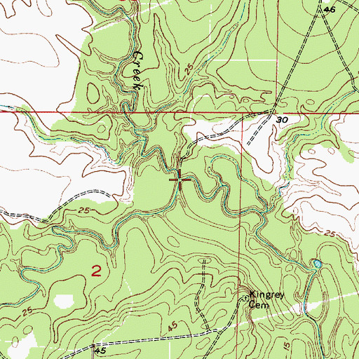 Topographic Map of Clear Creek, LA
