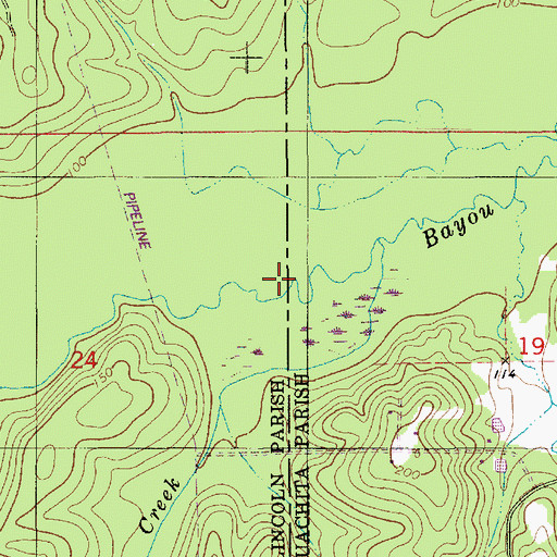 Topographic Map of Clear Creek, LA