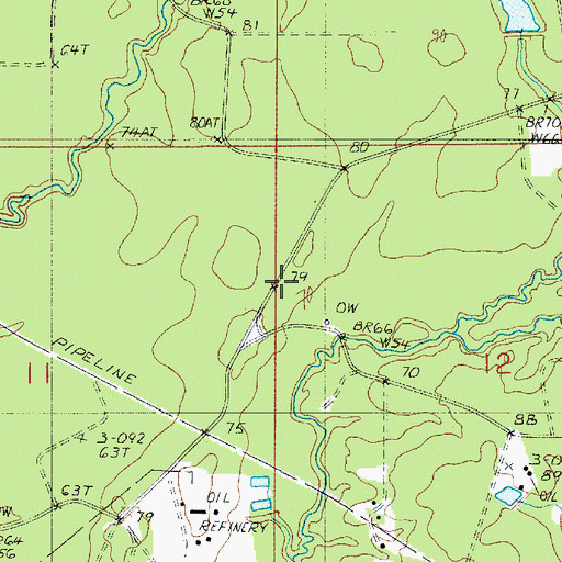 Topographic Map of Clear Creek Oil Field, LA
