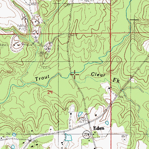 Topographic Map of Clear Fork, LA