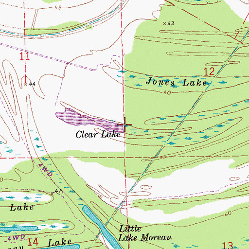 Topographic Map of Clear Lake, LA