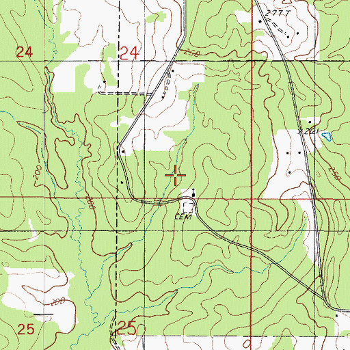 Topographic Map of Clear Springs Church, LA
