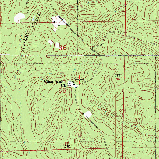 Topographic Map of Clear Water Church, LA