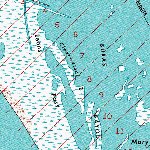 Topographic Map of Clearwater Bayou, LA
