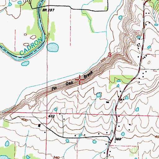 Topographic Map of Pin Oak Break, AR