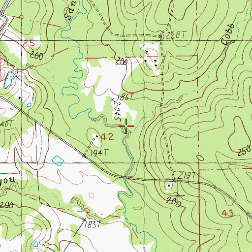 Topographic Map of Cobb Branch, LA