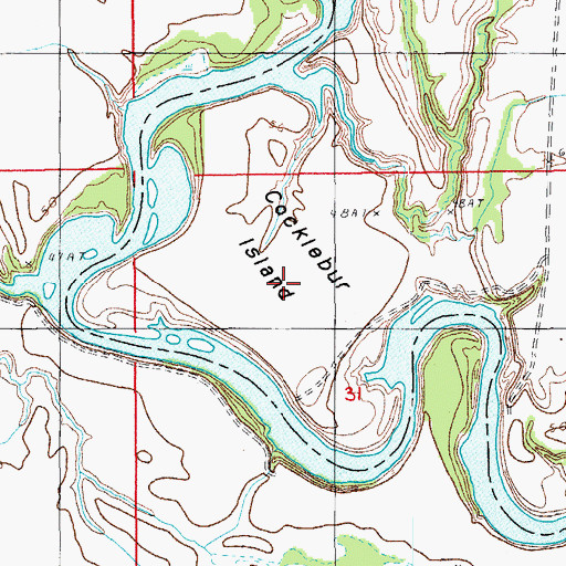Topographic Map of Cocklebur Island, LA