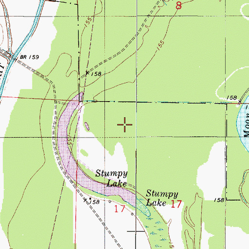 Topographic Map of Cocklebur Lake, LA