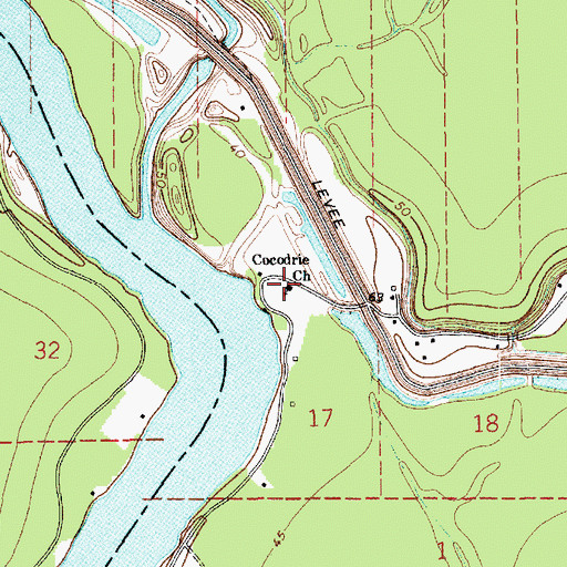 Topographic Map of Cocodrie Church, LA
