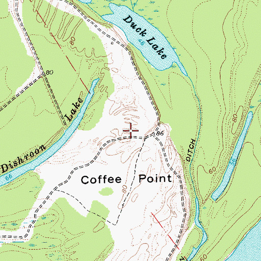 Topographic Map of Coffee Point, LA