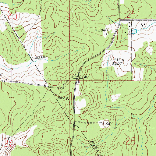Topographic Map of Colbert Cemetery, LA