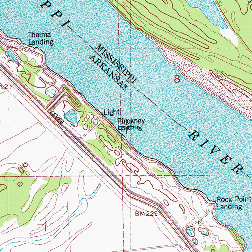 Topographic Map of Pinckney Lodge, AR